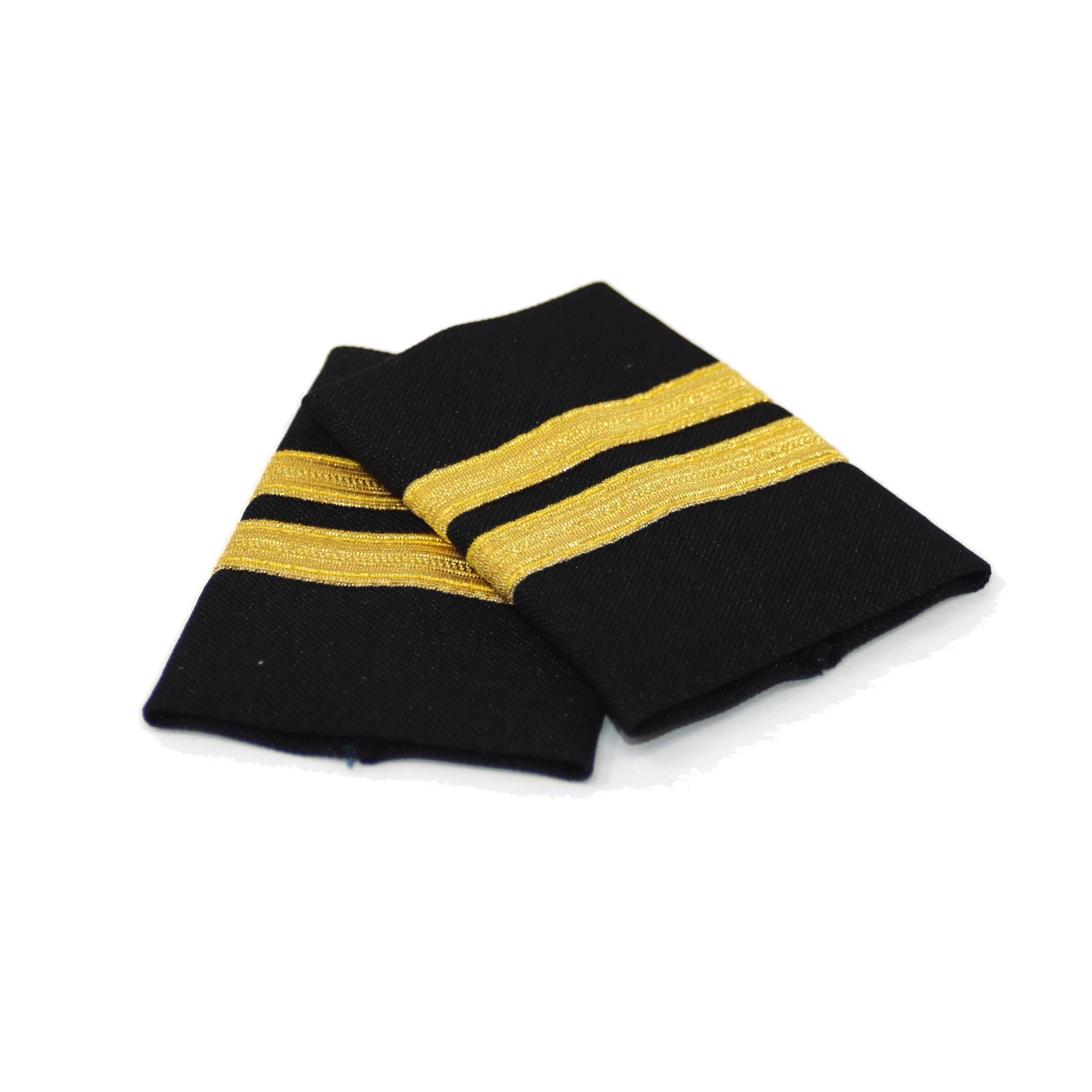 PILOT UNIFORM EPAULETS/PALETERAS 2-BAR GOLD METALLIC BLACK...