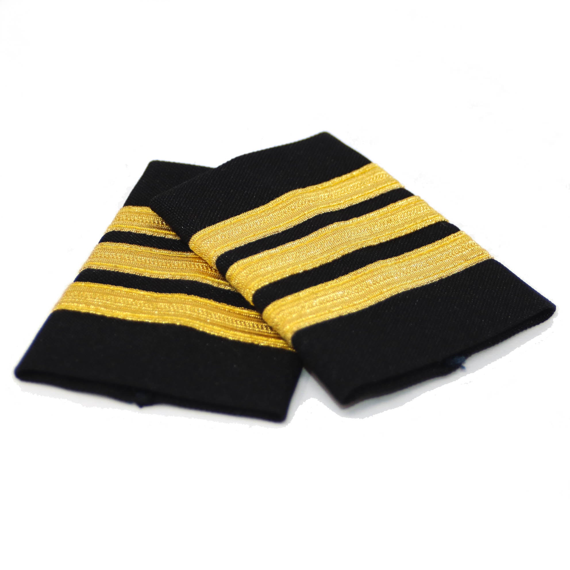 PILOT UNIFORM EPAULETS/PALETERAS 3-BAR GOLD METALLIC BLACK...