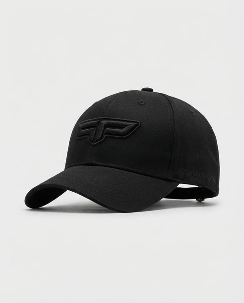 Boné FLAP Signature preto com bordado 3D do logo FP e ajuste traseiro em metal